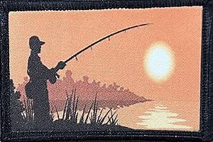 RedheadedTshirts - Sunrise Fly Fishing Morale Patch.2x3 Hook and Loop Patch. Made in The USA