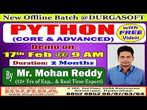 PYTHON (CORE & ADVANCED) Offline Training @ DURGASOFT