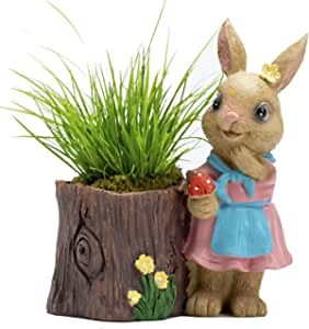 Succulent Pots Small Planters for Succulents Rabbit Planters for Indoor Plants Garden Statue Perfect for Yard Decorations Outdoor