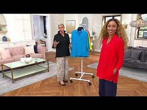 Joan Rivers Marshmallow Gauze Popover Y-Neck Collared Shirt on QVC