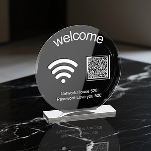 Custom Wifi QR Code Acrylic Sign: Modern Guest Connectivity - Etsy