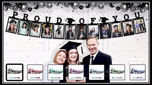 KatchOn Light Blue Graduation Picture Banner - 10ft, Class of 2024 - Personalized, Felt, Horizontal, Unisex Adult