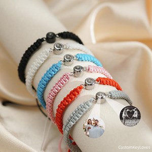 Personalized Photo Projection Bracelet, Projection Picture Bracelets, Handmade Minimalist Memorial, Secret Projection Charm Jewelry Gift - Etsy Australia