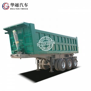 [Hot Item] 3axle Hyva Cylinder Rear Gooseneck Grain Unloading Farm Trailer Tipping Trailer