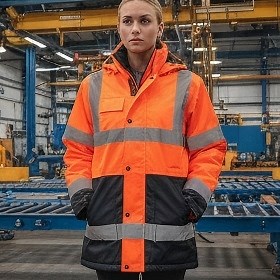 [Hot Item] En20471 High Visibility Reflective Hi Vis Winter Workwear Jackets Winter Parka Safety Work Uniform