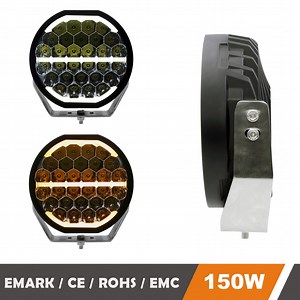 [Hot Item] Factory Round LED Headlight 150W 9inch with DRL LED Headlights Offroad LED Driving Lights with White and Amber Spot LED Auto Lights with DRL