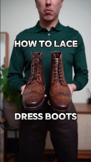 How to lace dress boots. (Save video) #shoelace #mensfashion #shoelacetiestyle #mensboots