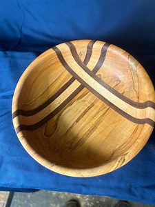 Two Tone Striped Maple Wood Bowl - Etsy Canada