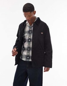 Dickies lined chore canvas jacket in black | ASOS