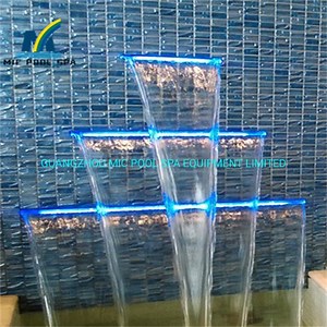 [Hot Item] Swimming SPA Pool Spillway with LED Light Water Curtain Acrylic and Stainless Steel Waterfall