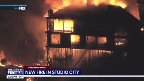 Studio City House Engulfed in Flames Crumbles On Live TV, Video