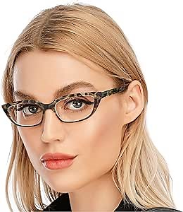 Amazon.com: AQWANO Stylish Designer Reading Glasses Women Blue Light Blocking, Cat Eye Compute Readers Anti Glare Lightweight Colorful Frames, brown 1.5 : Health & Household