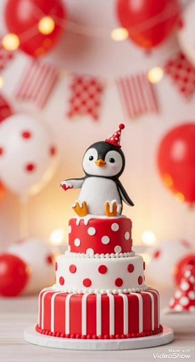 Beautiful Penguin Cake