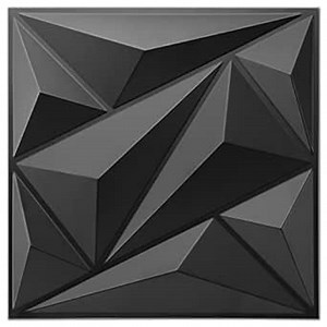 Art3d WPC Wainscoting Panels, 16-Pack 48 x 6 Inch 3D Wall Accents for Interior Wall Decor, Living Room, Bedroom, Black