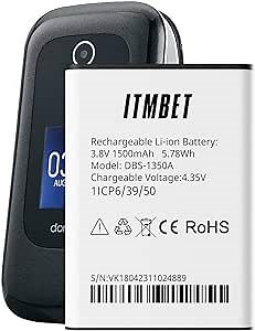 DBS-1350A Replacement Battery for Doro 7050 Consumer Cellular Flip 1500mAh