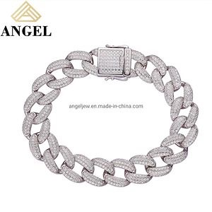 [Hot Item] Hot Sales Custom Women & Man Accessories 925 Silver or Brass Fashion Jewelry Set Hip-Hop Cuban Link Chain Zircon Diamond Jewellery Bracelet Necklaces