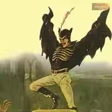 Spring-heeled Jack is a mysterious and legendary figure from 19th-century English folklore. He was known for his bizarre and often menacing behavior, characterized by his extraordinary leaping ability. Witnesses described him as a tall, thin man with the ability to jump to extraordinary heights and distances. He had clawed hands and glowing red eyes, and in some accounts, he could breathe fire and spew blue flames from his mouth. Spring-heeled Jack was notorious for harassing and frightening peo