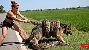 252K views · 4.1K reactions | German Shepherd Rescued From Giant Python By Brave Woman #indonaturevalues | Indo Nature Values | Facebook