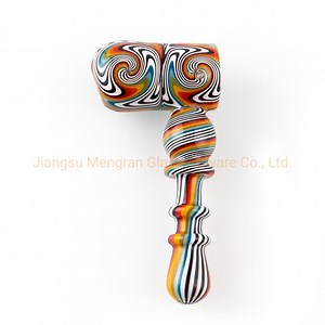 [Hot Item] Customized Coloured Materials Hammer Hand Pipe Dry Herb Glass Pipe