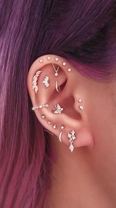 Embrace the Trend with Stunning Silver Ear Curation Piercing Ideas ✨...