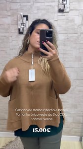 98 reactions | CASACO DE MALHA •modelo Oversized c/fecho e bolsos - tamanho único veste do S ao XXXL •disponível em camel, verde 15.00€ Pagamento por transferência bancária ou mbway ✅ Não fazemos envios à cobrança ❌ | Cantinho - moda | Facebook