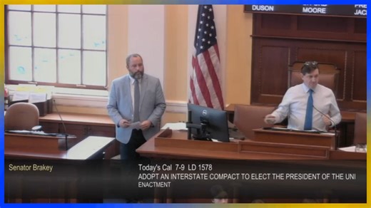Senator Eric Brakey was interrupted by fellow Republican Senator Rick Bennet while pointing out the shenanigans House Dems pulled to sneak the National Popular Vote through. Bennet claimed the Senate should be focused on the Senate, rather than the shady tactics of House Dems. | The Maine Wire