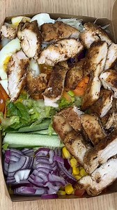 Chicken breast White cabbage Red cabbage Carrot Lettuce Cucumber Sweetcorn Red onion Boiled egg Mozzarella cheese Salad dressing: Mayonnaise Salad cream Honey Lemon juice Ketchup Suya seasoning #highlightseveryone #followforfollowback #reelsvideoシ #trendingreels | TGIF Kitchen