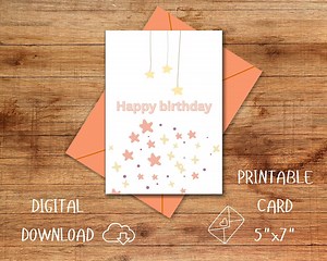 Printable Birthday Card – Starry Night Design, Digital Download - Etsy Canada