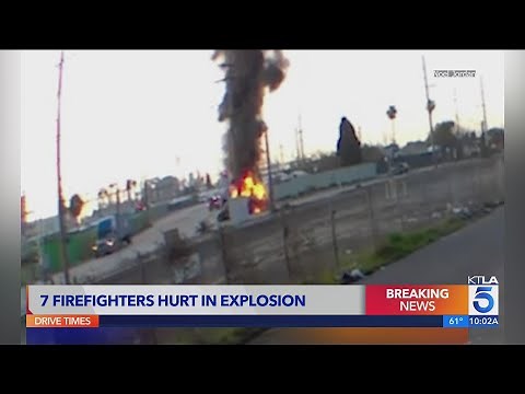 CNG truck explosion that injured 7 firefighters captured on video