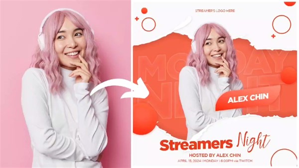 Creating simple streamer template poster ♥️ #justsomeideas #graphicdesign #photoshop | CaptainLady