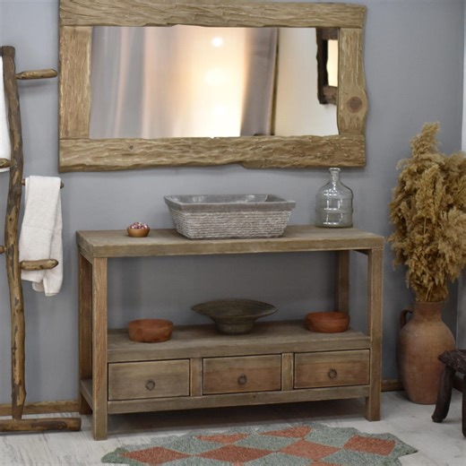 Handmade Reclaimed Wood Bathroom Vanity Sink With Drawers - Etsy