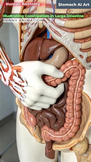 Illustration of Constipation Animation | Stomach AI Art | 03