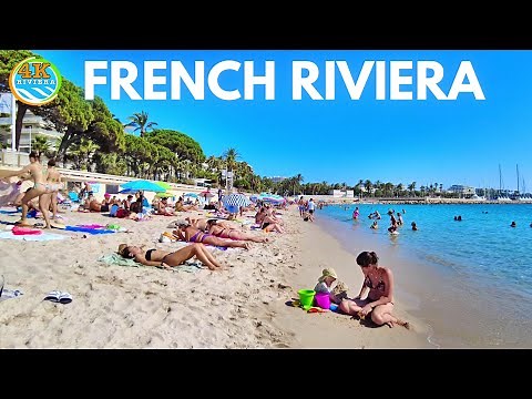 Beach Walk Saint Tropez - Cannes 4K 💛 Full Walking Tour September French Riviera 2023🧡