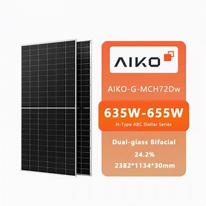 [Hot Item] Application of Solar Panel 640W 645W 650W 655W ABC Aiko N-Type Bifacial Panels