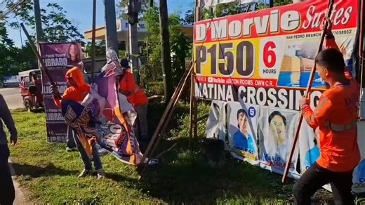 2.2K views · 17 reactions | As the local campaign starts, the Commission on Elections-Davao Region, Bureau of Fire Protection, Philippine National Police, and Department of Public Works and Highways remove campaign materials that are not in COMELEC designated areas along Davao City streets Friday (March 28, 2025). | Che Palicte;  Robinson Niñal Jr. #NLE2025Elections | Philippine News Agency | Facebook