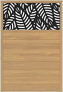 4' x 6' Cypress Vinyl Fence with Sanibel Black Decorative Screen