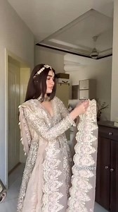 112K views · 1.1K reactions | Dreamy beige bridal outfit Taking pre order Type: Unstitched Stitching facility available | Glam Queen | Facebook