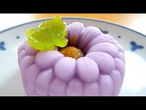 Eating Japanese sweets Jou-Namagashi "Chrysanthemum" (ASMR)