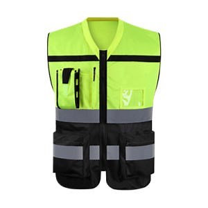 [Hot Item] Class 2 Hi-Viz Security Uniform Reflector Tape Security Jacket Safety Reflective Vest with Logo