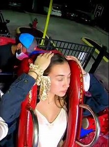 Slingshot ride. She have a full bosom