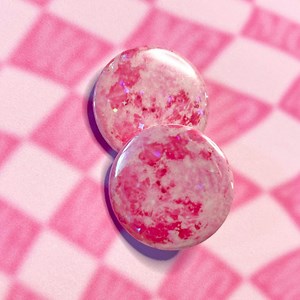 Pink Moon Button Pin - Strawberry Full Moon Badge, Holographic Pins, Pink Aesthetic Iridescent Buttons, Cute Small Lunar Rising Holo Pins - Etsy