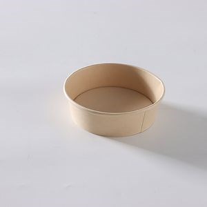 [Hot Item] Disposable Brown Paper Food Container Salad Bowl Disposable Wrapping Paper Bowl