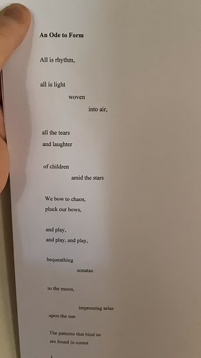 “All is rhythm” * My reading of my poem “An Ode to Form” | Oliver Cocks