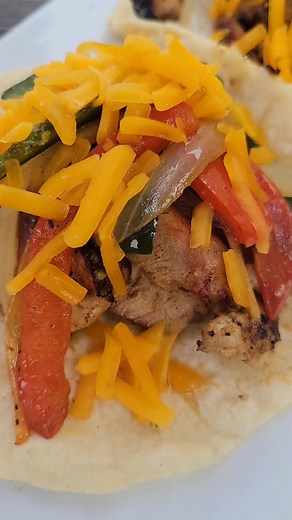 Taco Tuesday Taco Chicken Fajita Taco $3 Wood grilled marinated chicken thigh served with julienne peppers, onions and cheddar cheese #tacotuesday Sangria on the Burg - Restaurant • Bar • Catering | Saucy Birds - Restaurant • Bar • Catering