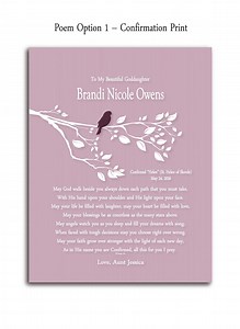 Religious Confirmation Poem Print for Girl, Personalized Keepsake - Etsy Canada