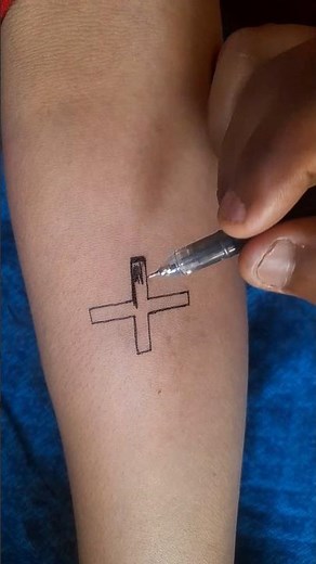 How to make cross tattoo designs #tattoo #shorts #trending