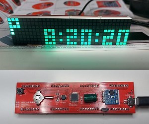 Green LED Dot Matrix Electronic Clock With Music Spectrum Display Soldering Project