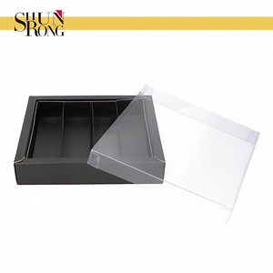 [Hot Item] Bulk Chocolate Box with Clear Plastic Lid Customizable for Candy Bonbon Sweet Truffle Holiday Gift Packaging