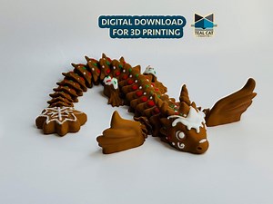 Gingerbread Dragon STL, Articulating 3D Print, Flexi Pet Toy (digital Download) - Etsy