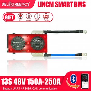 [Hot Item] Deligreencs Smart BMS 3.7V Rated 13s 48V 150A 200A 250A Over Charge Discharge Protection for Low-Speed Four-Wheel Vehicle